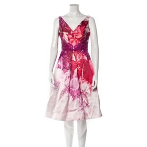 Monique Lhuillier Floral Dress Sz 0 NWOT